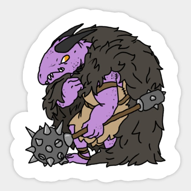 Dragonborn Barbarian Sticker by NathanBenich